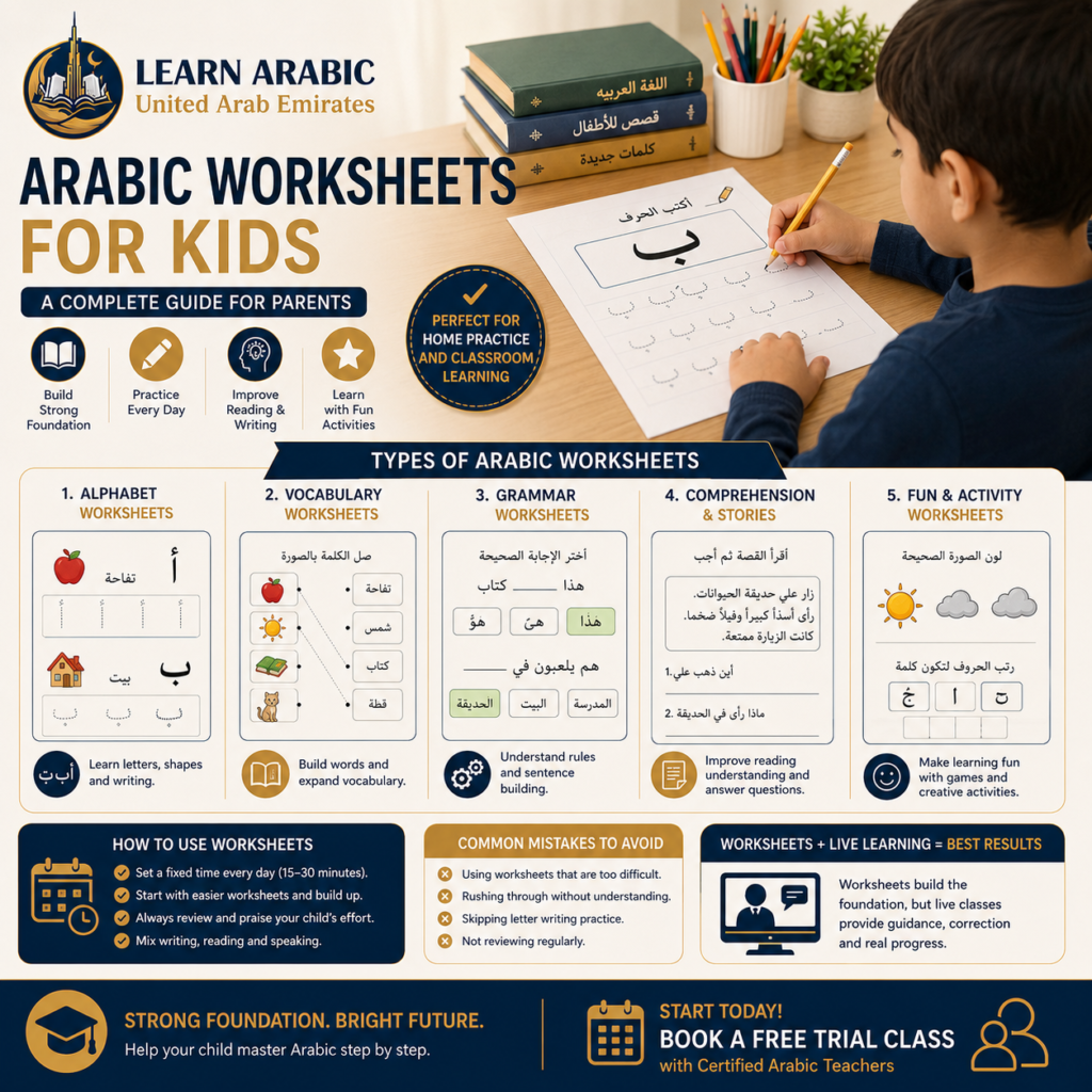 Arabic Worksheets for Kids  – A Complete Guide 