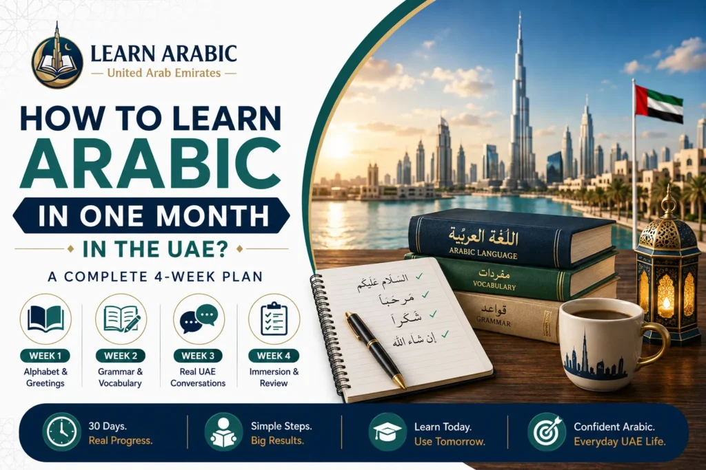 How to Learn Arabic in One Month in the UAE? – A Complete 4-Week Plan